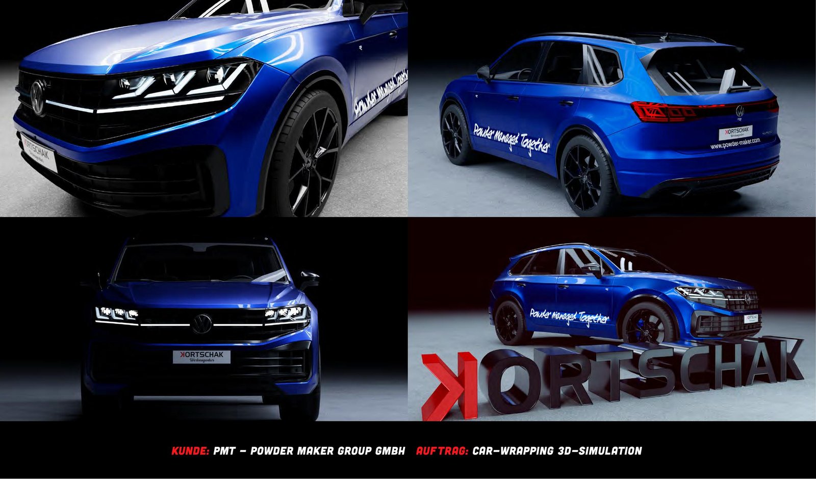 PMT Powder Maker Group – Car-Wrapping 3D-Simulation